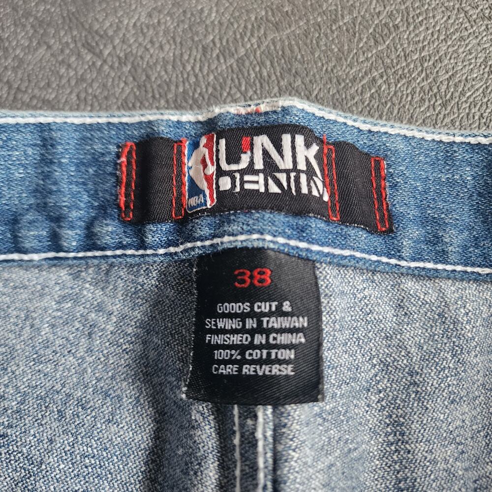 Vintage Baggy NBA UNK AOP Denim Jean Shorts 38 - Picture 4 of 10